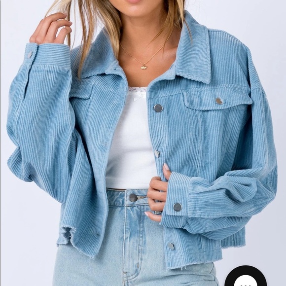 Princess Polly Blue Cropped Jacket - Picture 2 of 9